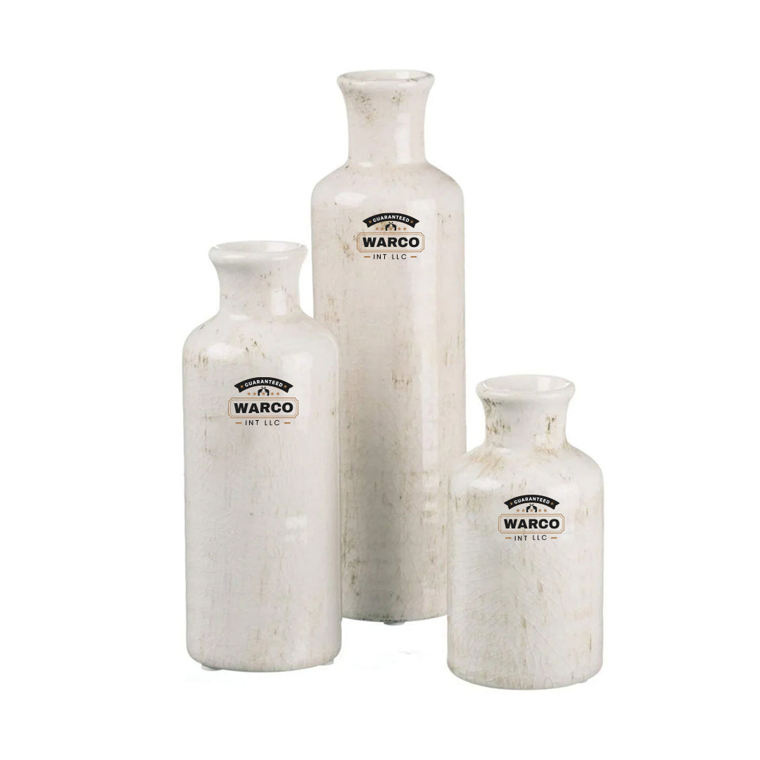White Ceramic Vase Set