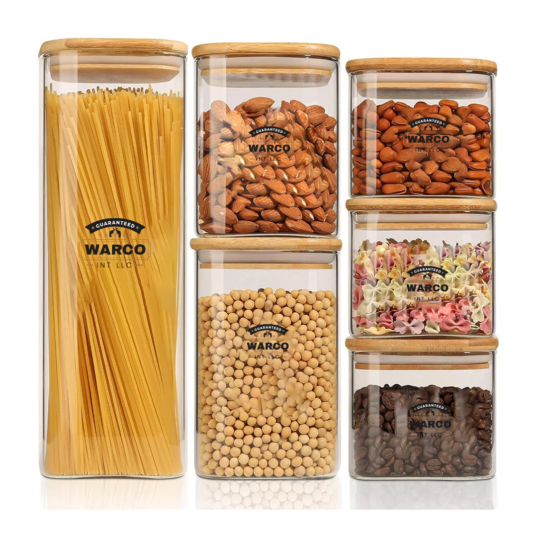 Glass Food Storage Containers with Airtight Lids – Set of 6