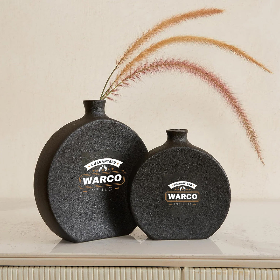 Black Ceramic Vase Set (Set of 2)